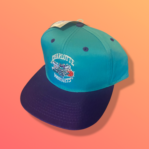 90s NWT Deadstock Charlotte Hornets Snapback Hat Vintage 